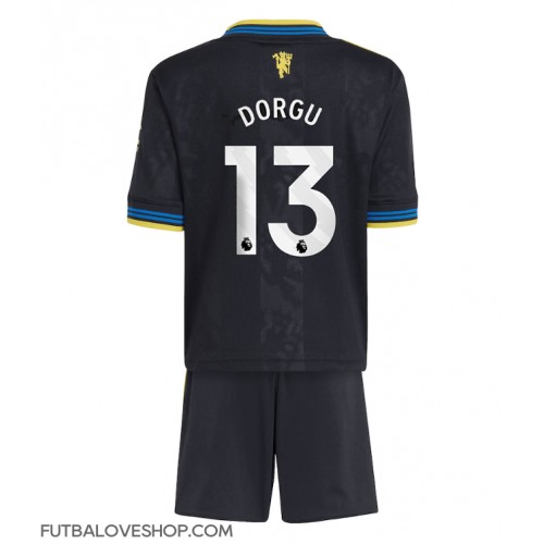 Dres Manchester United Patrick Dorgu #13 Tretina pre deti 2025-26 Krátky Rukáv (+ trenírky)